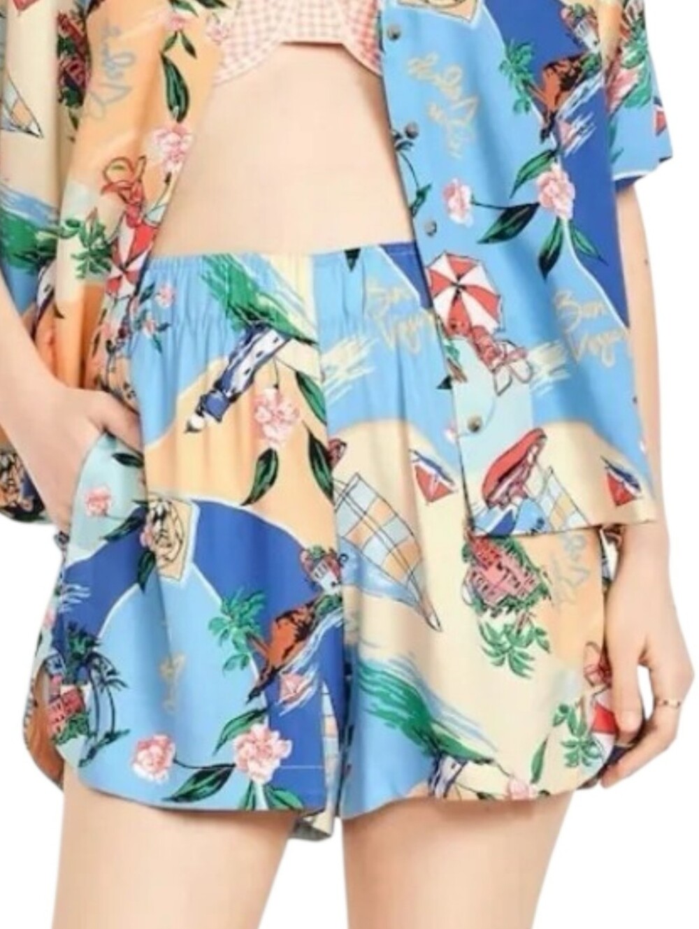 Old Navy NWT Demi Ellie Beach Scene Boardshorts Size Large Resort Wear